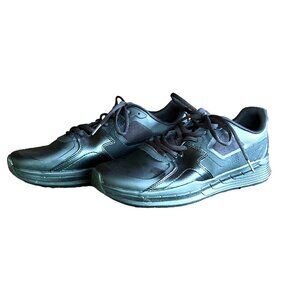 Men's Shoes for Crews Black Slip & Oil Resistant Sneakers, Size USA 9